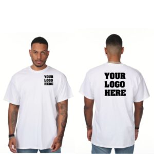 Custom T-Shirt With Front & Back Logo – Gildan Heavy Cotton G500 – Premium Personalized Shirt