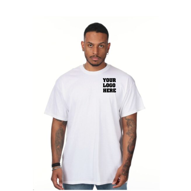 Custom T-Shirt With Front Logo – Gildan Heavy Cotton G500 – Personalized Premium Shirt