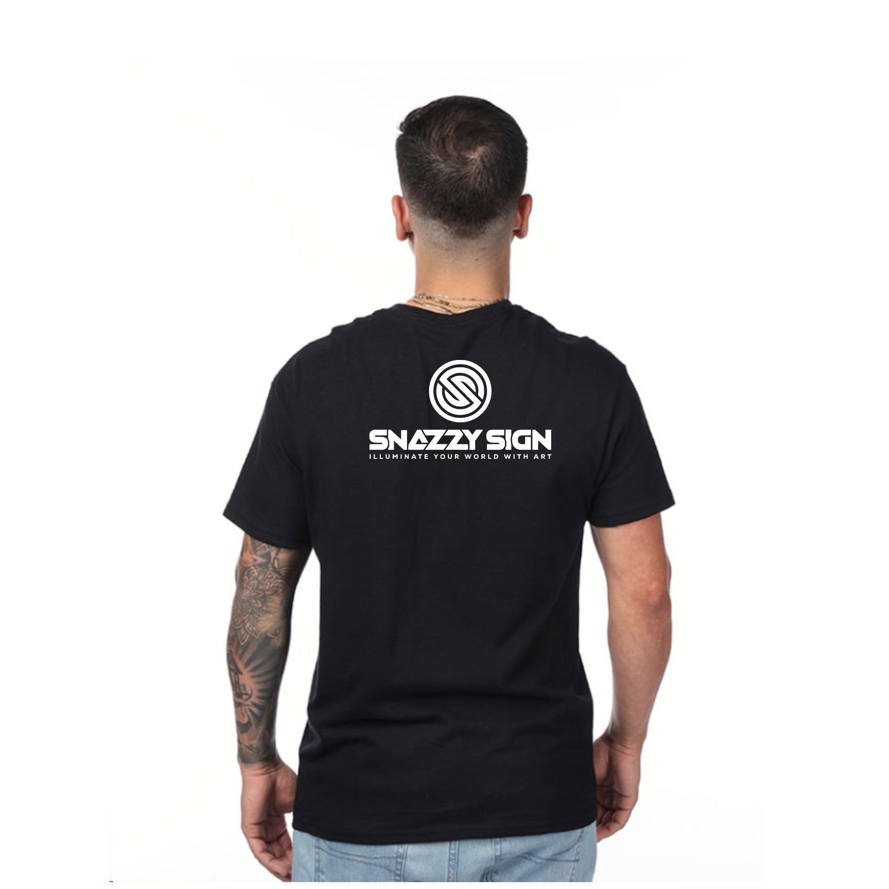 Custom T-Shirt With Back Logo – Gildan Heavy Cotton G500 – Large 11″ Personalized Design - Image 3