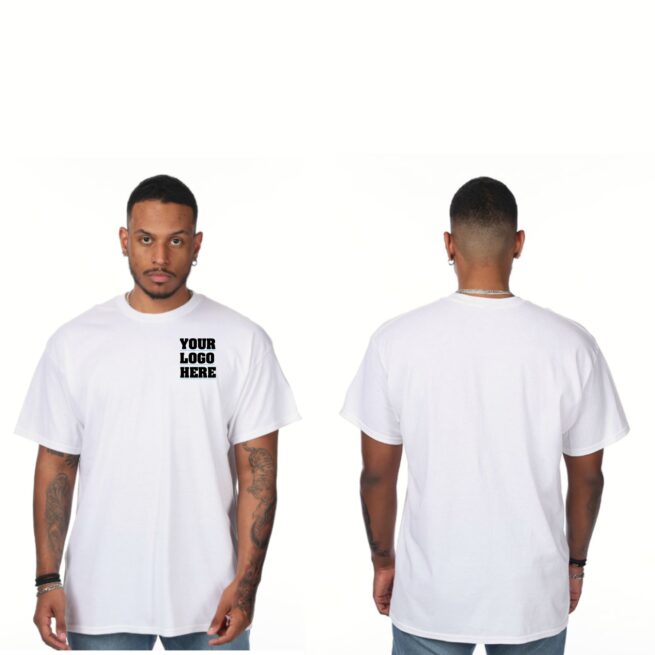 Custom T-Shirt With Front Logo – Gildan Heavy Cotton G500 – Personalized Premium Shirt