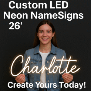 26″ LED Neon Name Sign – Create Your Own Custom Text Today!