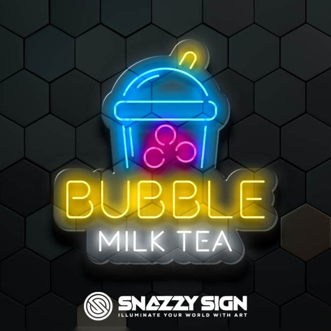 Bubble Milk Tea LED Neon Sign Create Yours Today! 20" x 20"