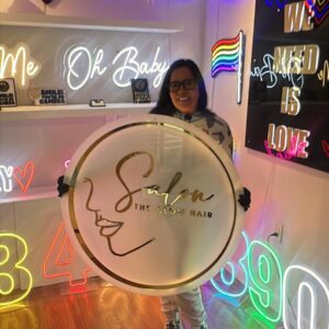 Custom 3D Acrylic Sign with Rear LED Glow – Elegant & Minimalist Design