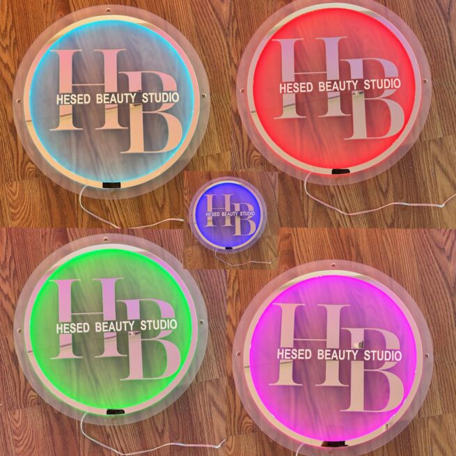 Custom 3D Acrylic Sign with Rear LED Glow – Elegant & Minimalist Design