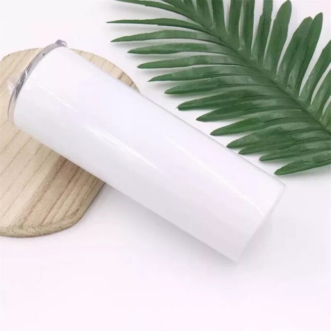 20 oz Custom Tumbler – White Stainless Steel | Insulated Skinny Cup with Your Design