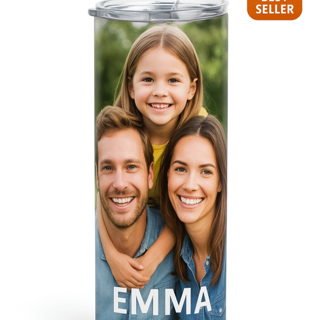 20 oz Custom Tumbler – White Stainless Steel | Insulated Skinny Cup with Your Design