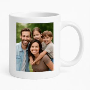 15 oz Personalized Ceramic Mug – Custom Photo, Logo, Text or Design Included | Dishwasher & Microwave Safe
