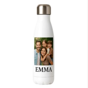 Custom Personalized Water Bottle – 17 oz White Stainless Steel | Your Design, Included